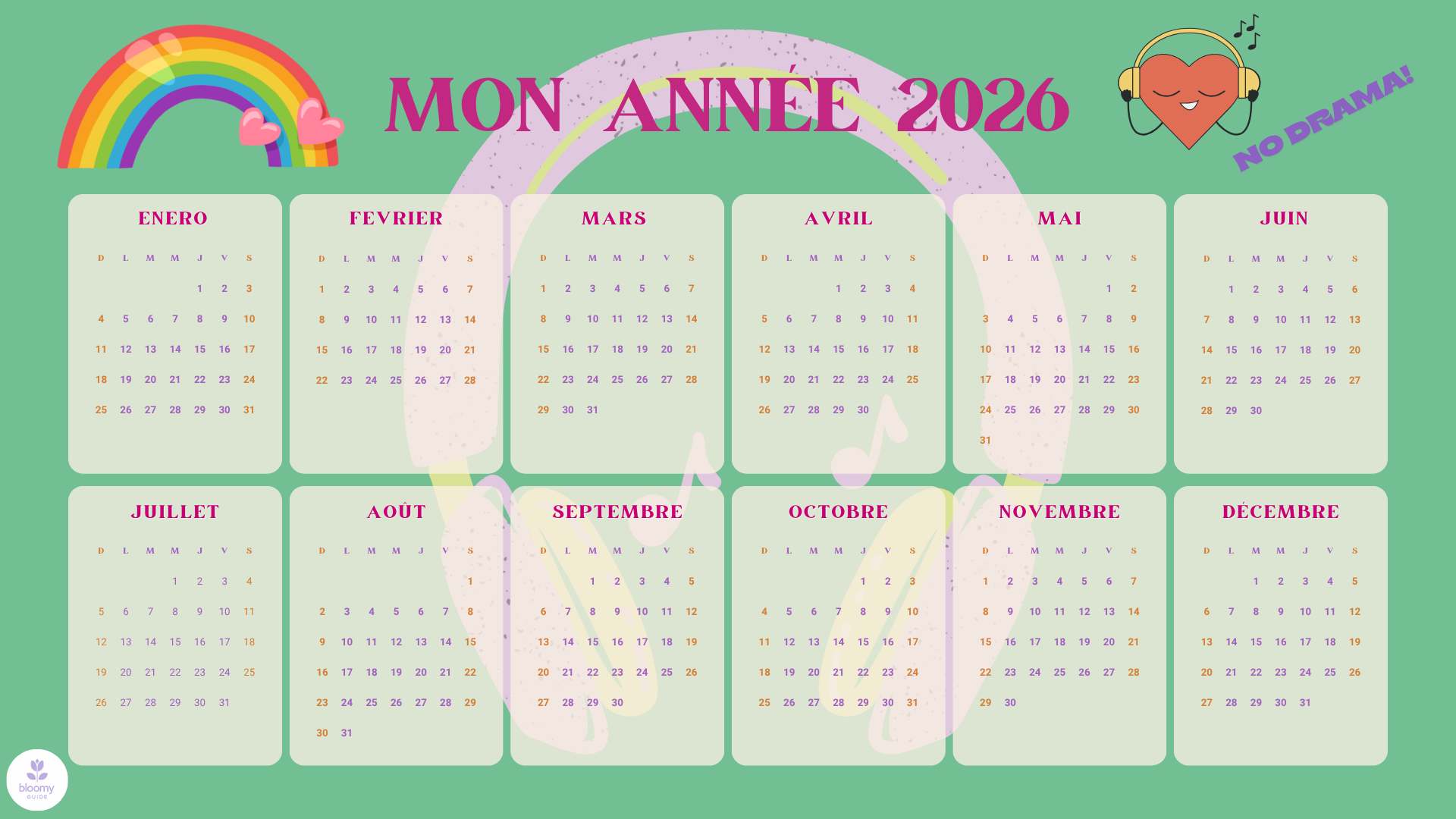 pack 2026 ressource offerte - calendrier 2026 à imprimer