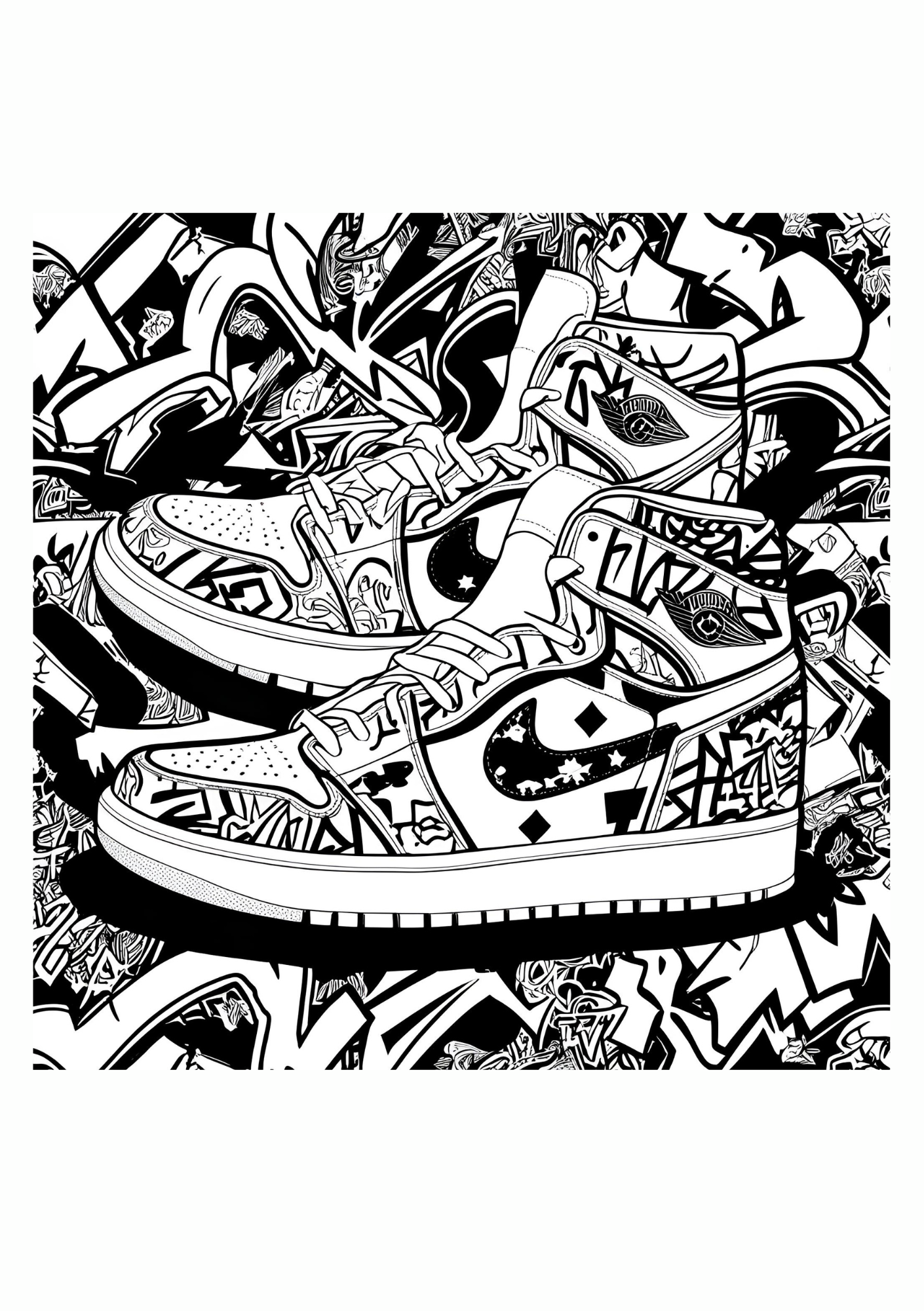 livre de coloriage ado mes règles no drama extrait coloriage adapté aux adolescents. ici une chaussure type basket